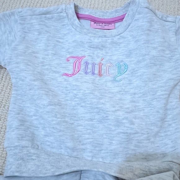 Juicy Couture toddler girls grey sweatshirt and sweatpants - size 12M - Picture 5 of 8